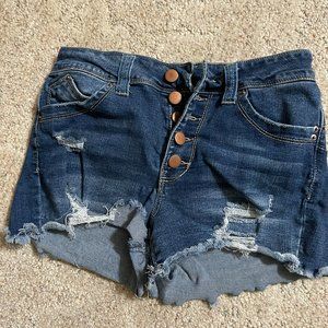 Distressed Denim Jean Shorts